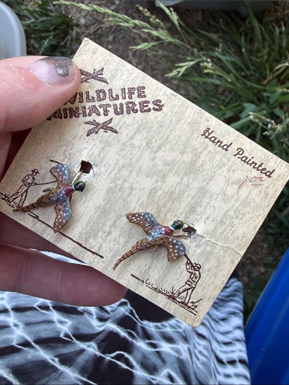 Vintage 70s wildlife miniatures Hand Painted Bird
